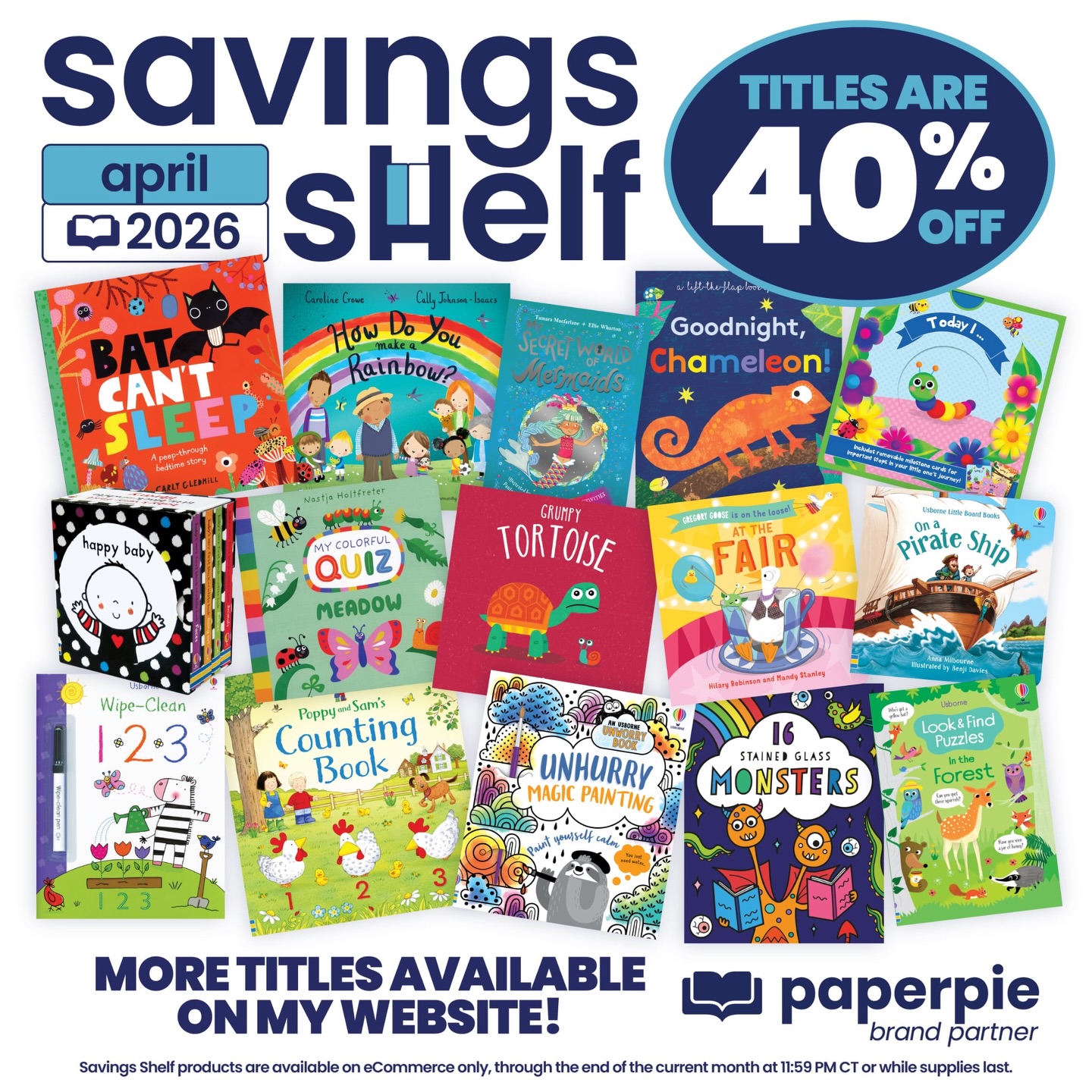 Here are the Savings Shelf titles available at 40% off during the month of April, along with Free Gift options for every $50 spent!

Magic Painting books are a favorite for all at our house - just use water to paint the pages and watch the colors appear! I often do these right along with the kids, and there are so many options in that series to choose from. It’s one thing all three of us can agree on, and I love that there’s no mess to clean up.